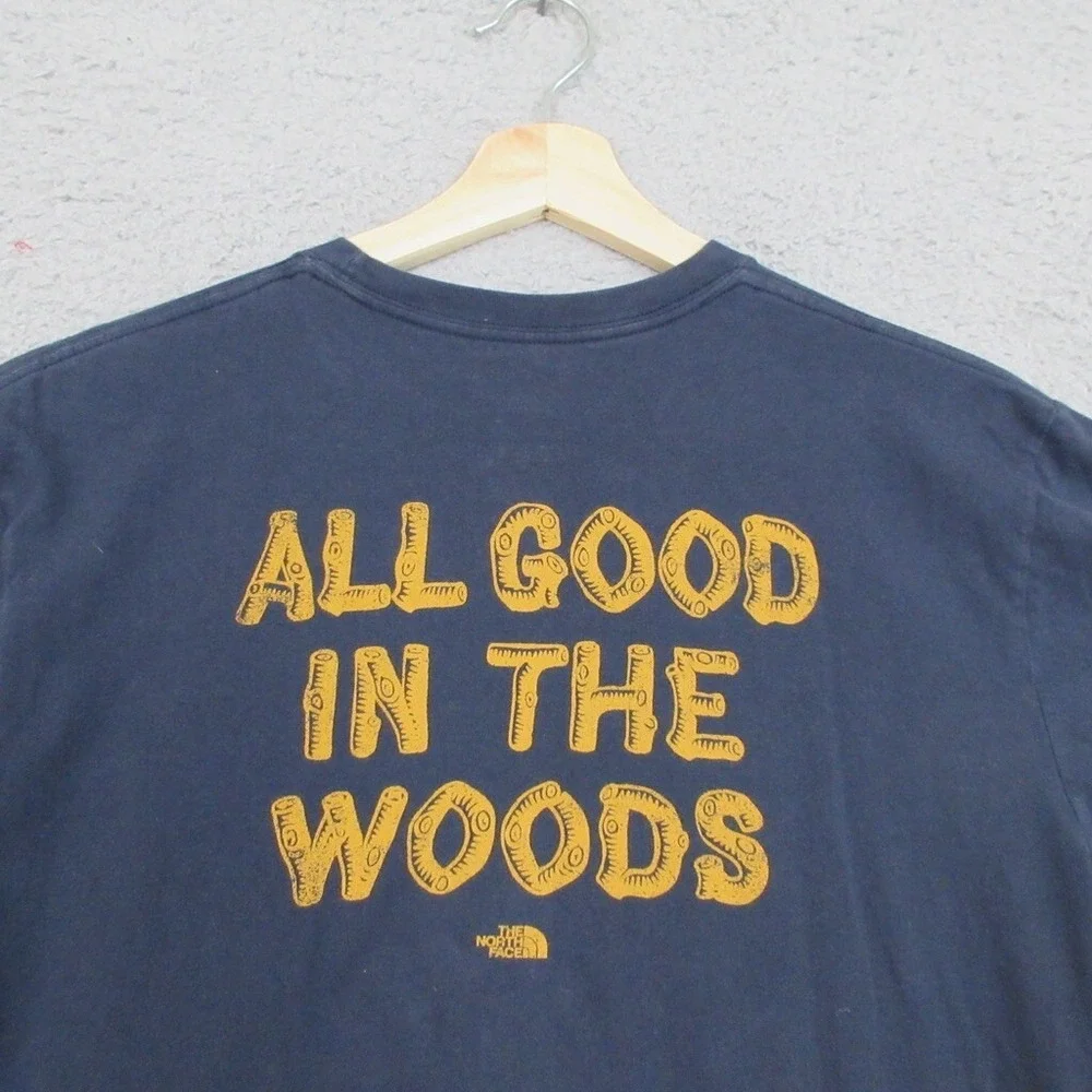 The North Face‎ Shirt Mens M Blue Cotton Logo Graphic Pocket Gorpcore Outdoor